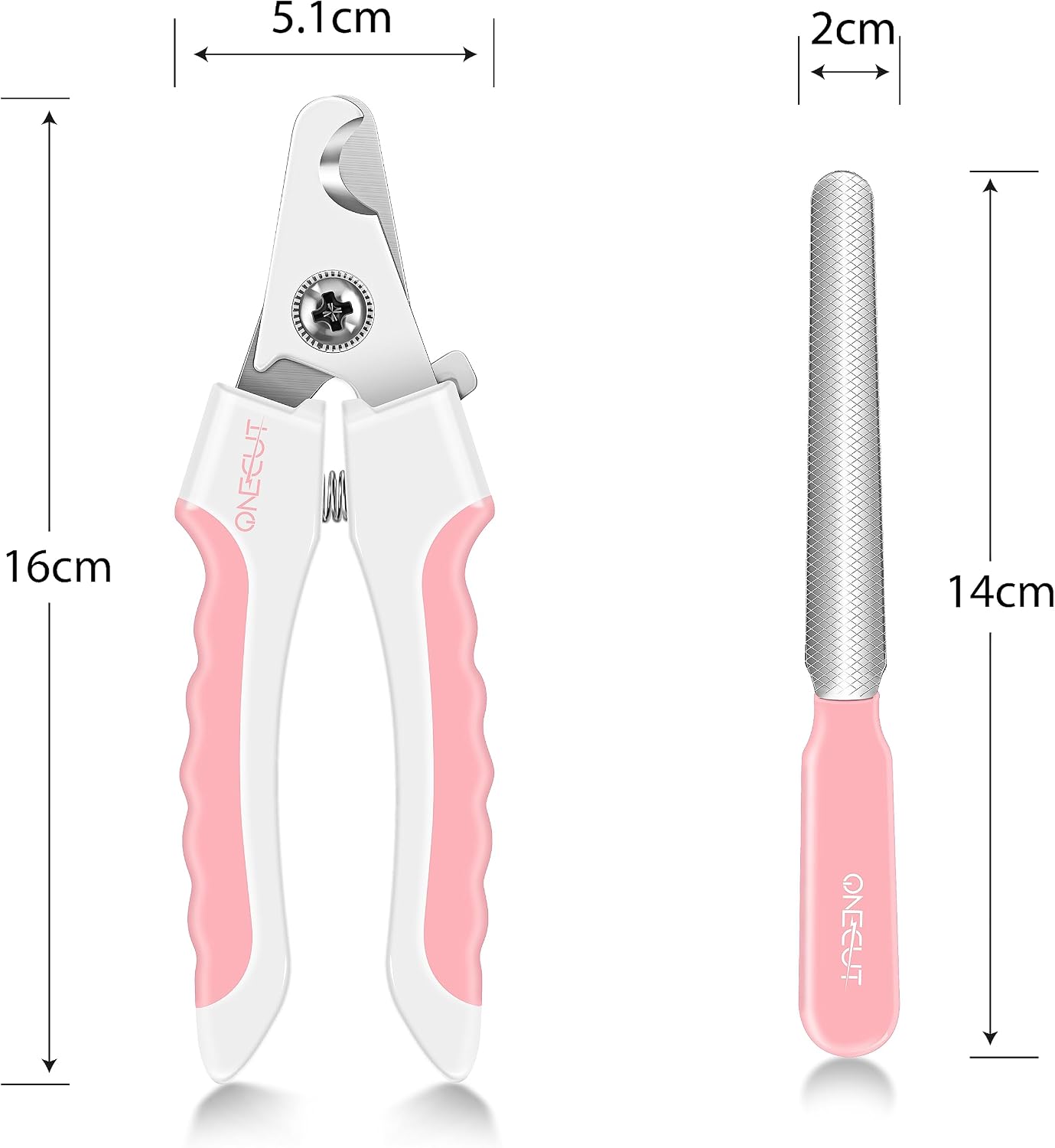 OneCut pet nail clippers showing the stainless steel blade