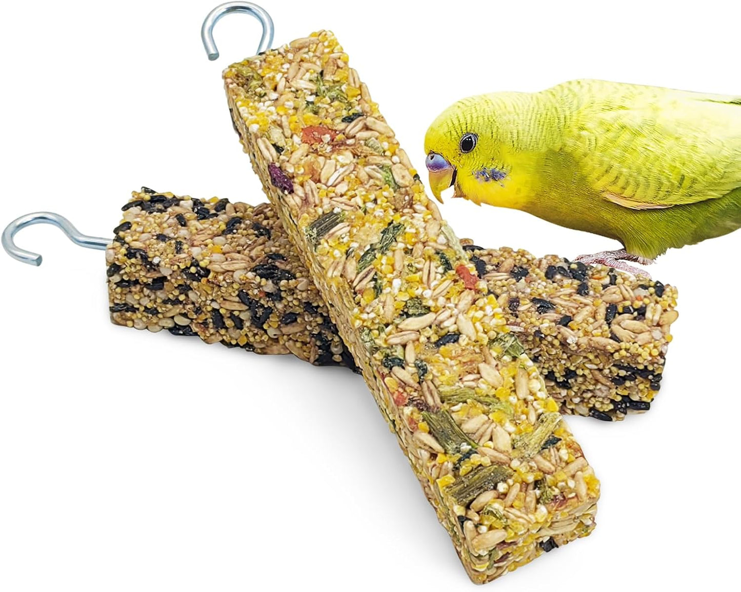 Fhiny Parakeet Treats, 2 PCS Natural Bird Crunch Sticks Grains & Vegetable Budgie Snacks Cockatiel Food Sticks Long-Lasting Chewing Toys for Parakeet Cockatiel Budgie Conure Parrot Lovebird Finch - Image 12