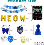 Cat birthday party hat and bow tie set