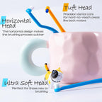 Side view of MoonyMars horizontal head dog toothbrush