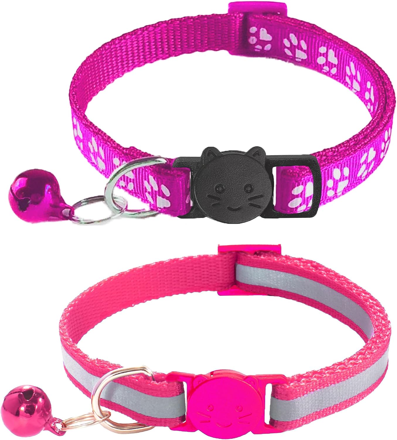 2 Pack Breakaway Cat Collars with Bells, Reflective Design and Claw Print Design, Safety Buckle Kitten Collars Adjustable from 7.5 to 12.5 Inches (Sky Blue) - Image 11