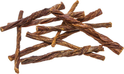 Pawstruck natural dog chews close up showing texture of five inch junior gullet sticks