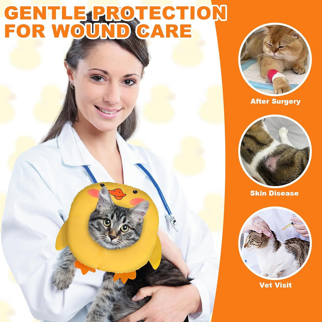 BINGPET Cat Cone Collars Soft,Cat Recovery E Collars After Surgery to Stop Licking,Waterproof Adjustable Elizabeth Neck Cones Cute Pet Donut Pillow for Cats Kitten Puppy Wound Healing After Surgery,S - Image 9