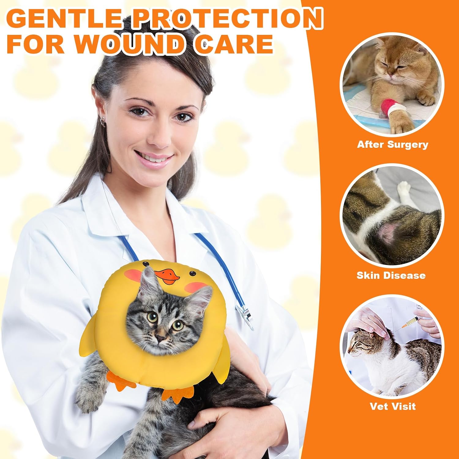 BINGPET Cat Cone Collars Soft,Cat Recovery E Collars After Surgery to Stop Licking,Waterproof Adjustable Elizabeth Neck Cones Cute Pet Donut Pillow for Cats Kitten Puppy Wound Healing After Surgery,S - Image 9