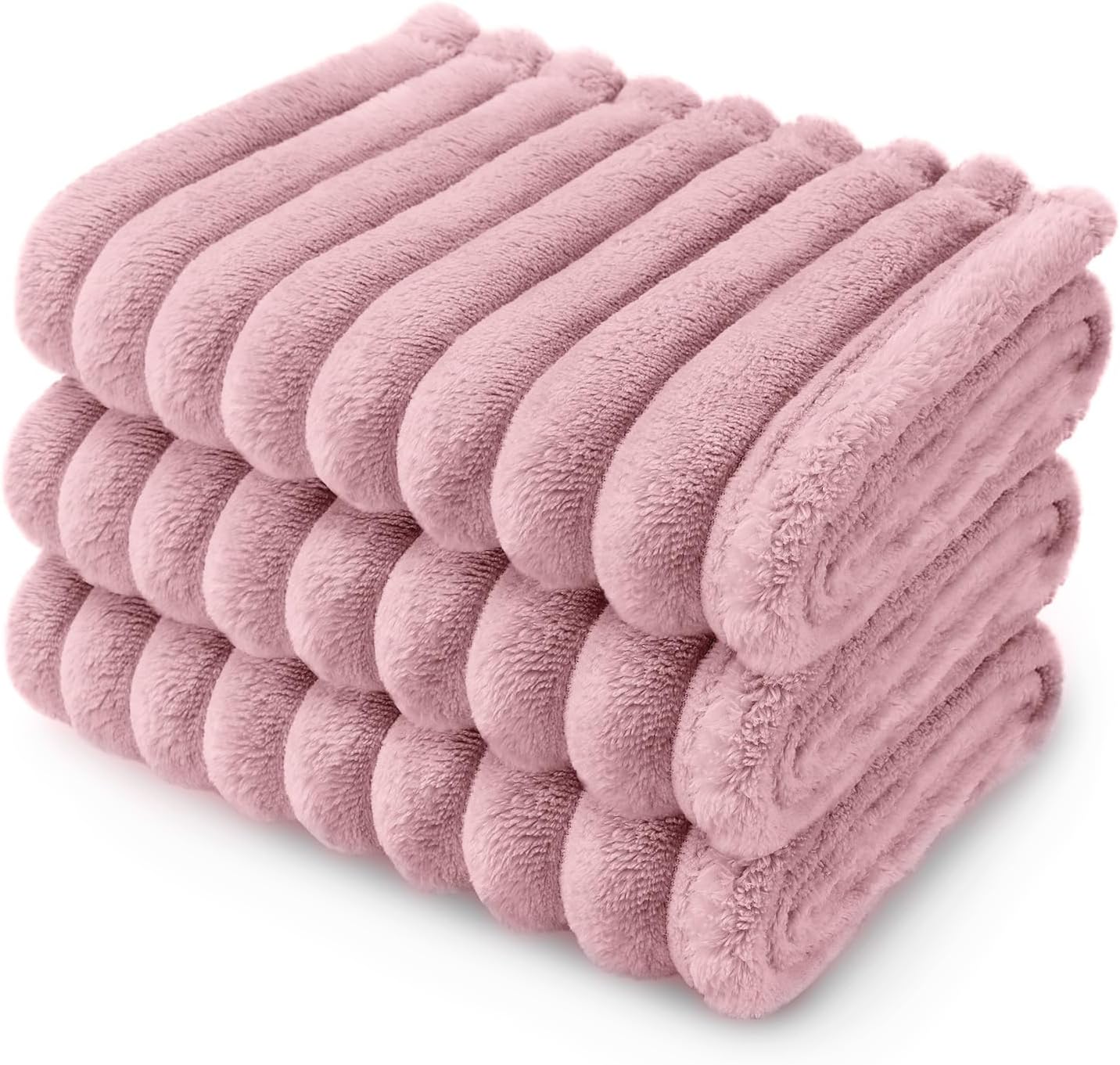 Lightweight three piece pack of flannel pet throws being packed for outdoor travel