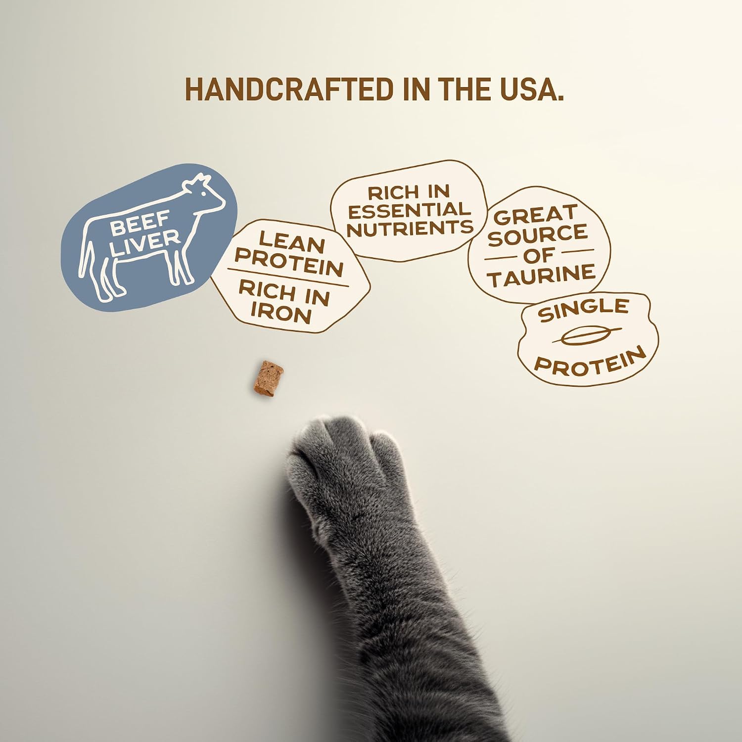USA imported grain free freeze dried beef liver cat snack bag