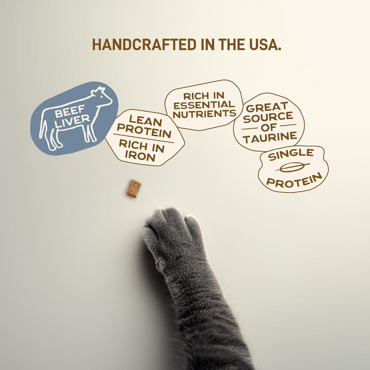 USA imported grain free freeze dried beef liver cat snack bag