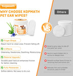 Using Kopmath finger wipes to clean dog earwax and dirt