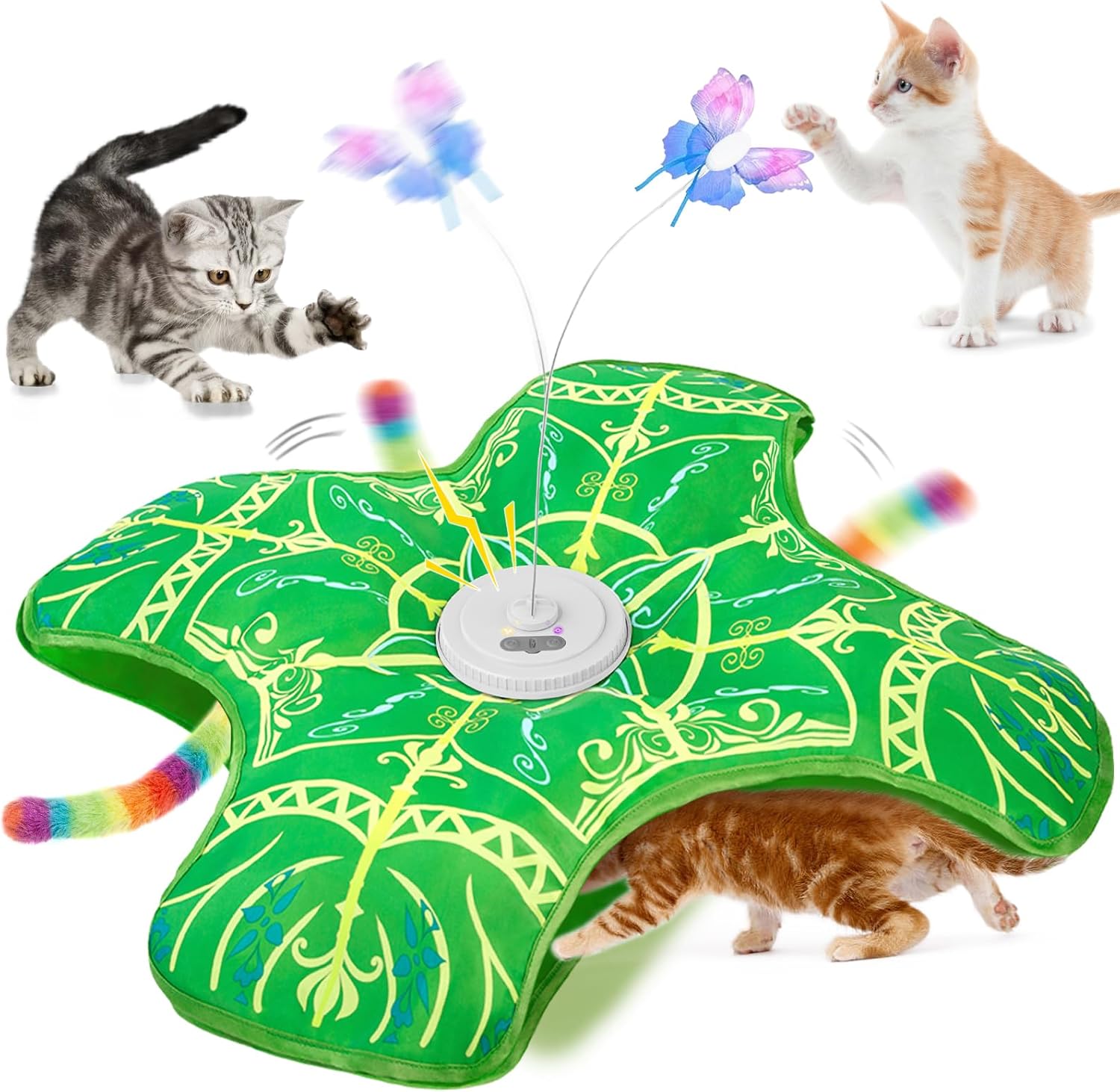Qraxond premium imported feline entertainment system fully assembled and ready for independent play.