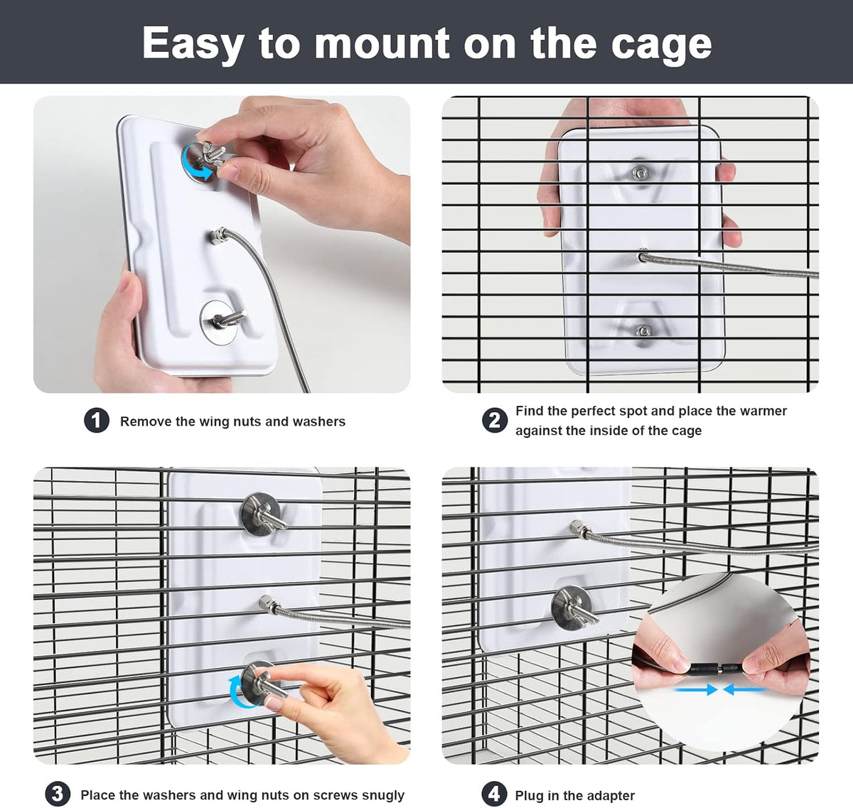 Fenocran bird heater anti-bite stainless steel cord