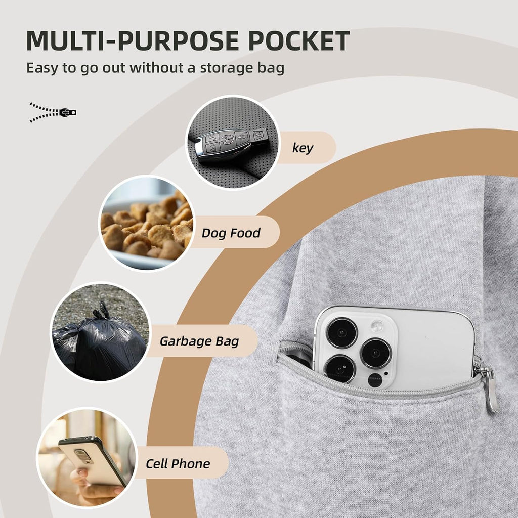 Riuja dog carrier sling showing adjustable shoulder strap buckles