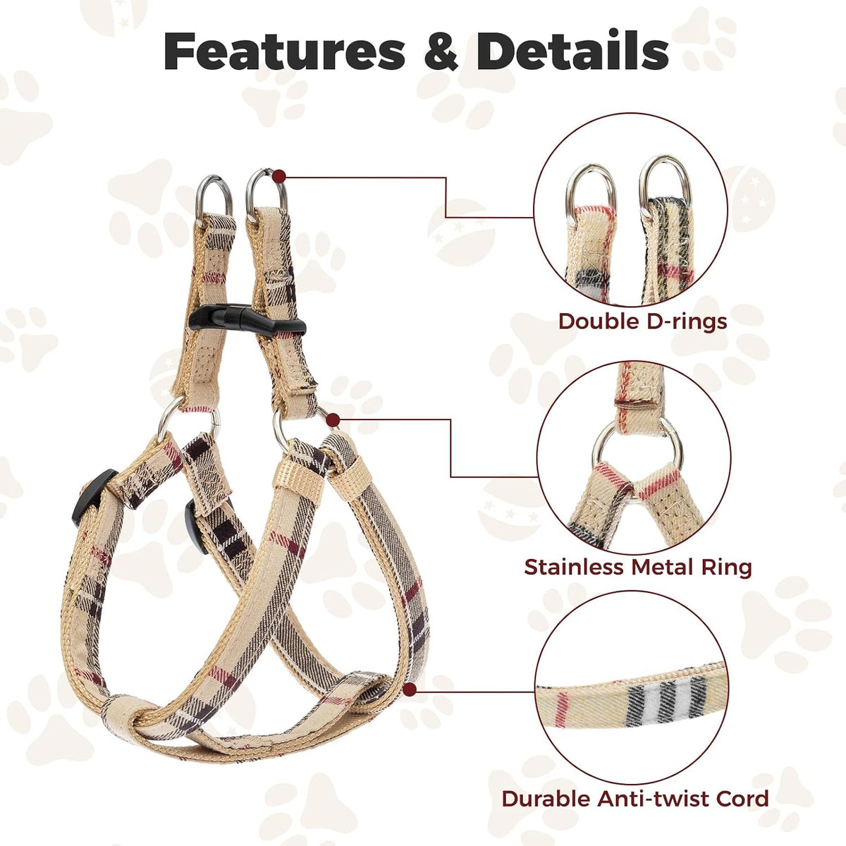 Detail of Bingpet harness quick release buckle