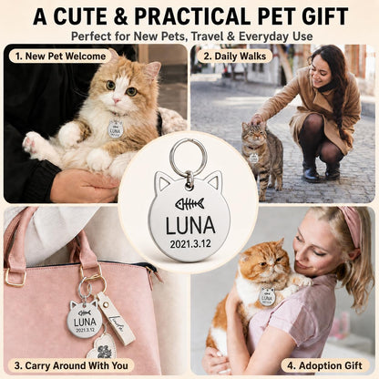 Personalized small pet identification pendant suitable for lightweight dog and cat collars.