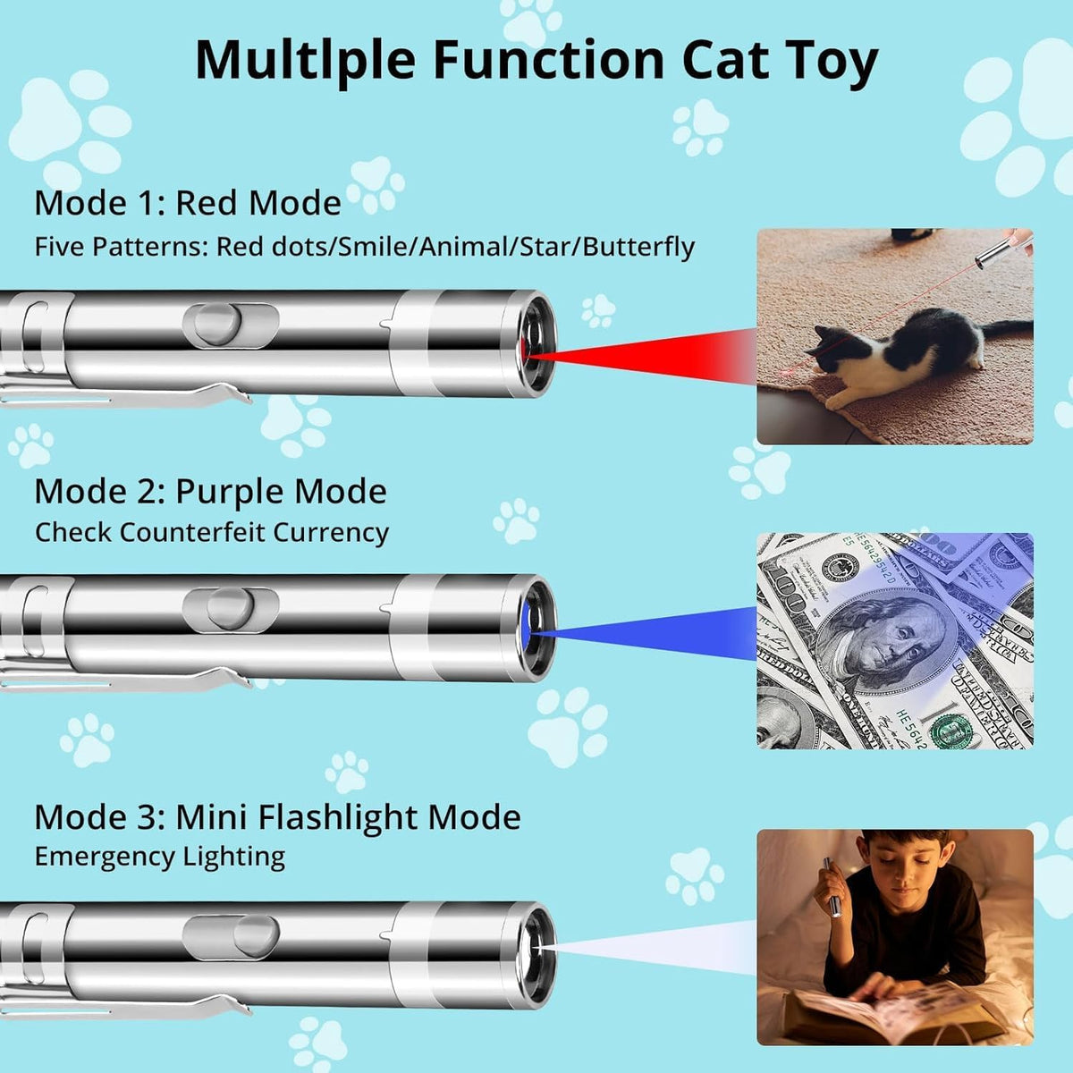 Waputne stainless steel cat exercise tool with metal pocket clip