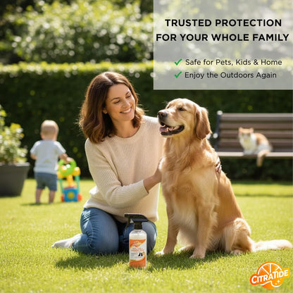 Lifestyle shot of dog flea and tick repellent spray 16 fluid ounces