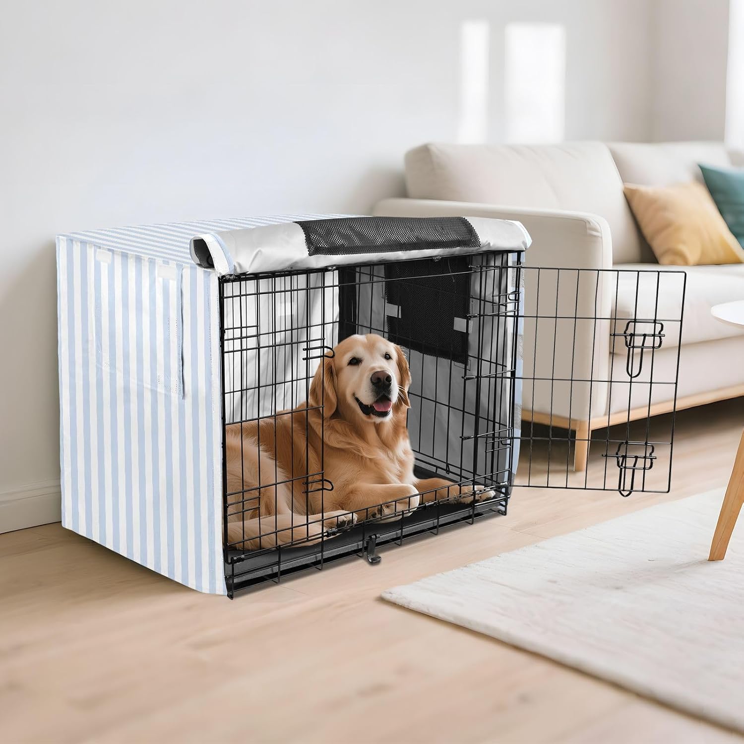 Side view of ZRWLUCKY thirty five inch pet cage cover