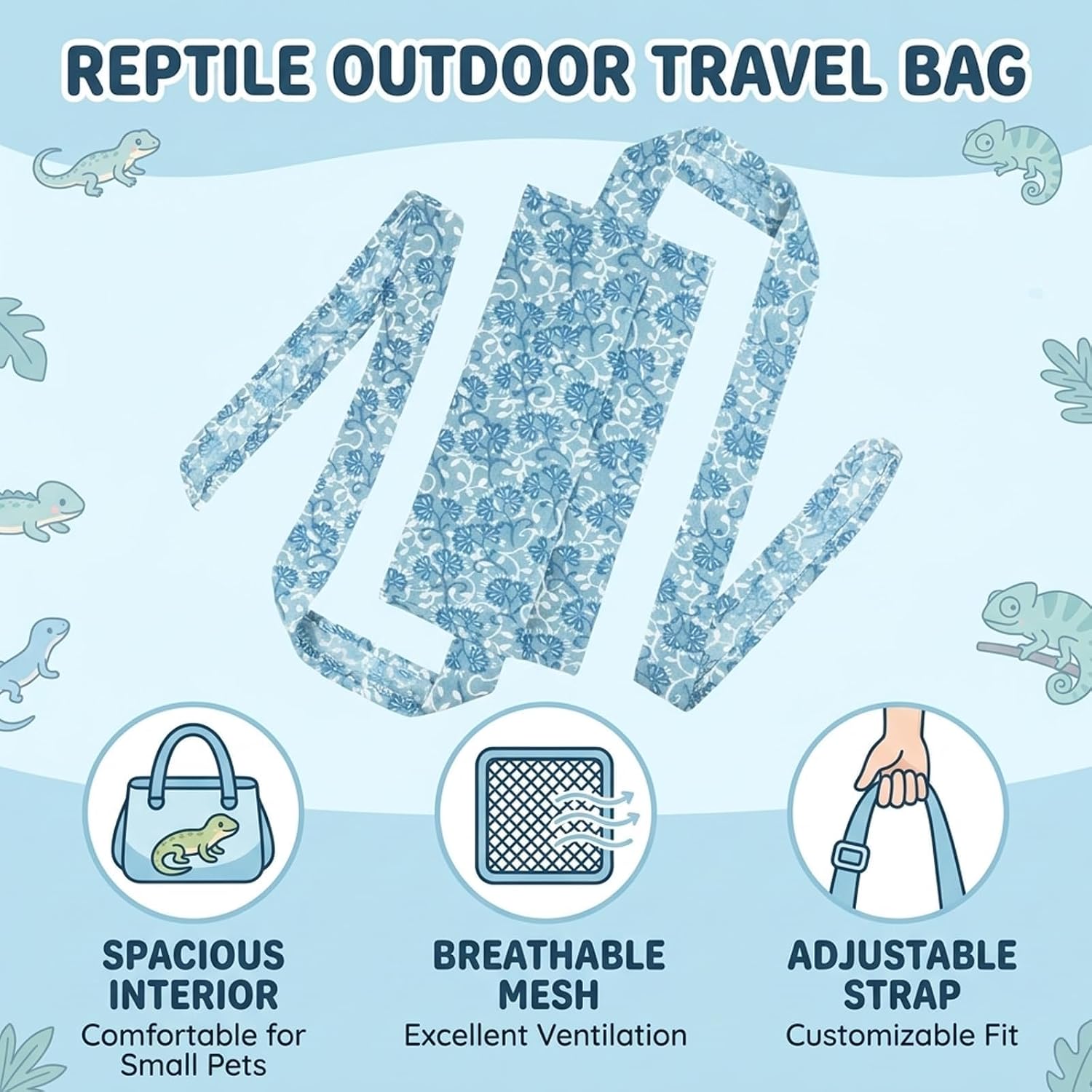 Single Guinea Pig Carrier, Guinea Pig Backpack for Small Pets, Portable Pet Sling with Breathable Mesh Design for Travel, Vet Visits and Outdoor Adventures, Blue - Image 3