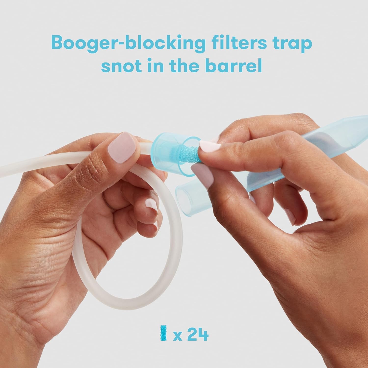 Frida Baby NoseFrida SnotSucker for Baby, Nasal Aspirator for Baby, Nose Sucker Baby Nasal Aspirator for Baby, Congestion Relief with 24 Extra Hygiene Filters - Image 3