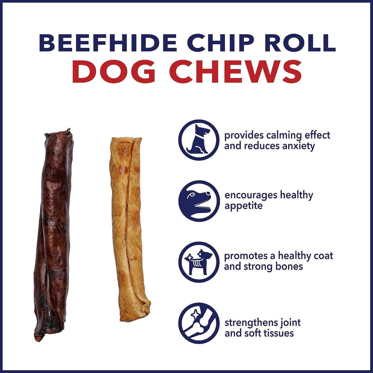 Premium natural rawhide rolls for canine dental hygiene