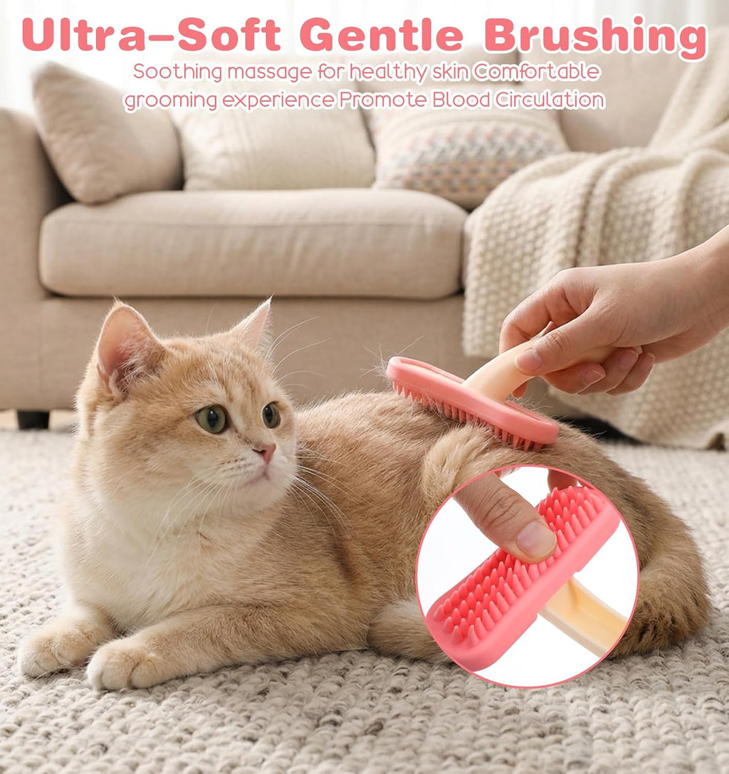 Coppthinktu rabbit grooming comb yellow handle being used during bath time