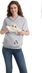 ALYC Pet Pouch Shirt Short Sleeve Kitten Puppy Holder Thin Hoodies Small Animal Carrier Sweatshirt for Women - Image 10