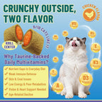 Wagmee 16-in-1 cat multivitamin treats dual-texture krill core showpiece