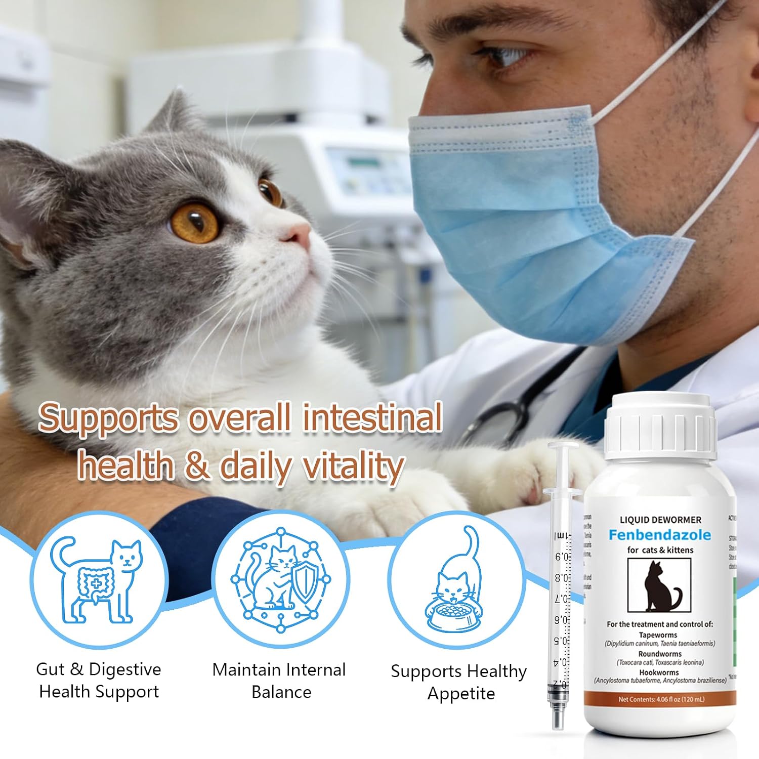 Netrca one hundred twenty milliliter oral suspension dewormer package details for tapeworms.