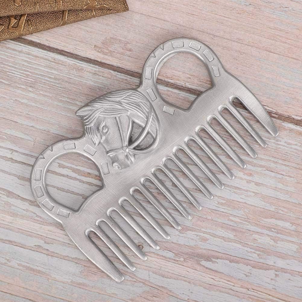 Side profile of Pssopp metal horse hair cleaning comb