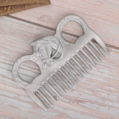 Side profile of Pssopp metal horse hair cleaning comb
