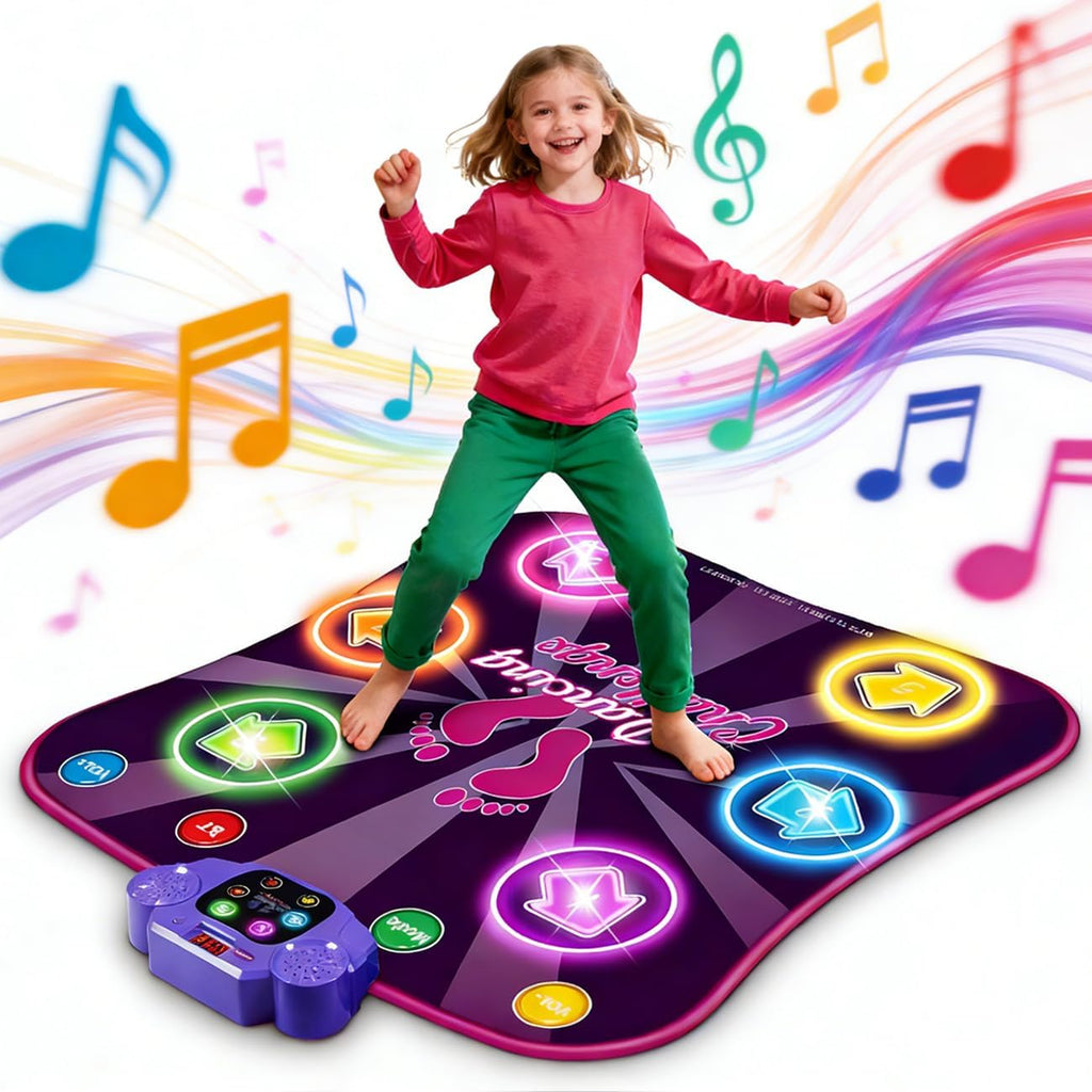Bambilo Kids Electronic Dance Mat front view with light up arrows