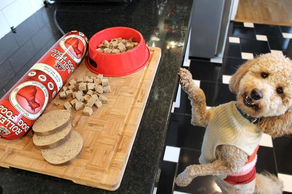 Redbarn rolled dog food as training treats