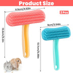 Close up of the gentle silicone bristles on the HekouJiub bunny shedding brush for small animals