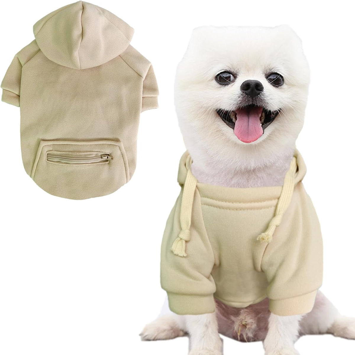 Authentic USA imported Jecikelon pet hoodie displaying the full body coverage layout.