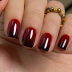 Curvlife soft gel short press on nails red ombre set