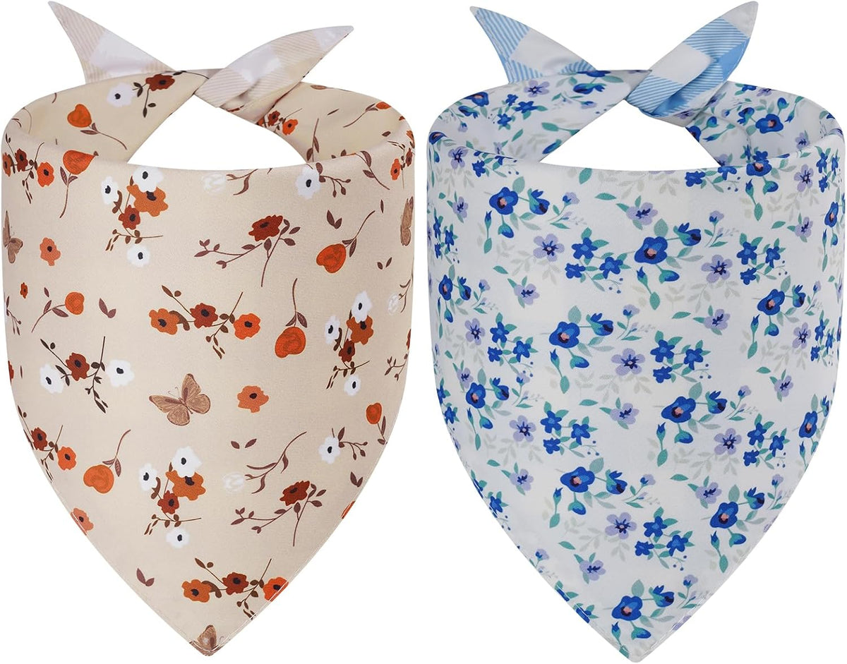 Pride Dog Bandanas Large 2PCS, 4 Pattern Colorful Scarf for Boy and Girl, Triangle Reversible Bibs Breed for Puppy Cats Pets - Image 10