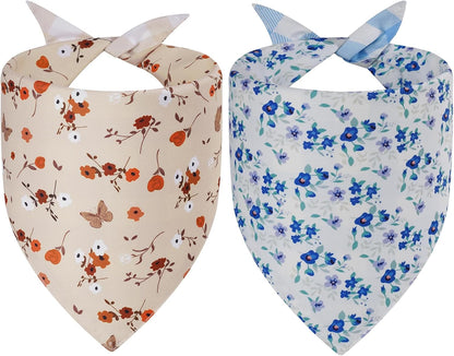 Pride Dog Bandanas Large 2PCS, 4 Pattern Colorful Scarf for Boy and Girl, Triangle Reversible Bibs Breed for Puppy Cats Pets - Image 10