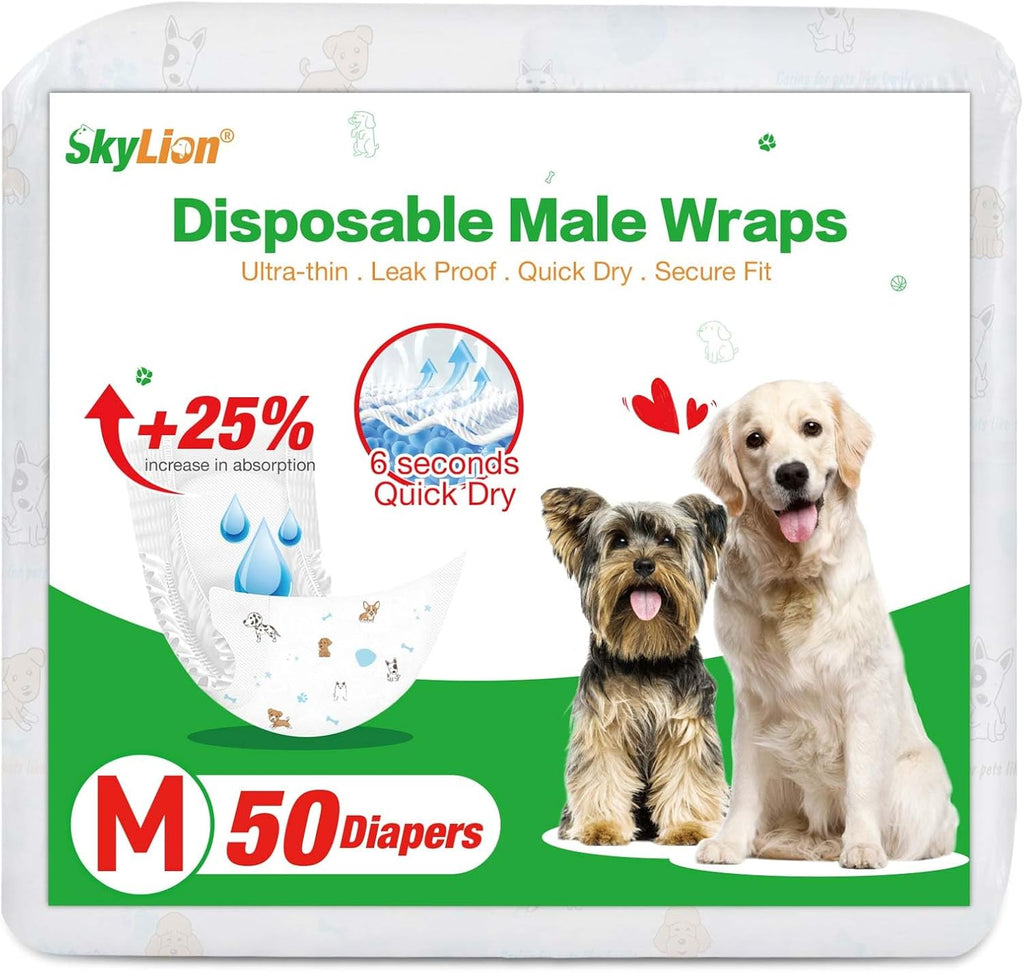 Dog Diapers Male Disposable Super Absorbent, 100 Count, Male Dog Wraps Leak Proof, Ultra Dry & Breathable, Small - Image 10
