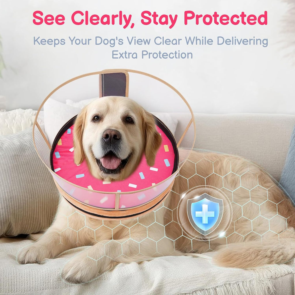 Comfortable dog cone alternative acting as a soft neck pillow
