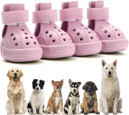 Ugrasea pink breathable dog shoes front view for hot pavement