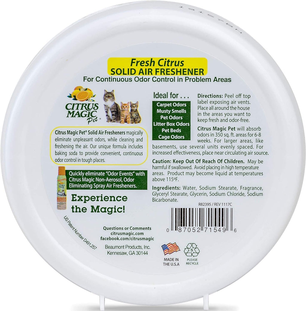 Citrus Magic Fresh Citrus solid room air purifier container showing the top ventilation holes.