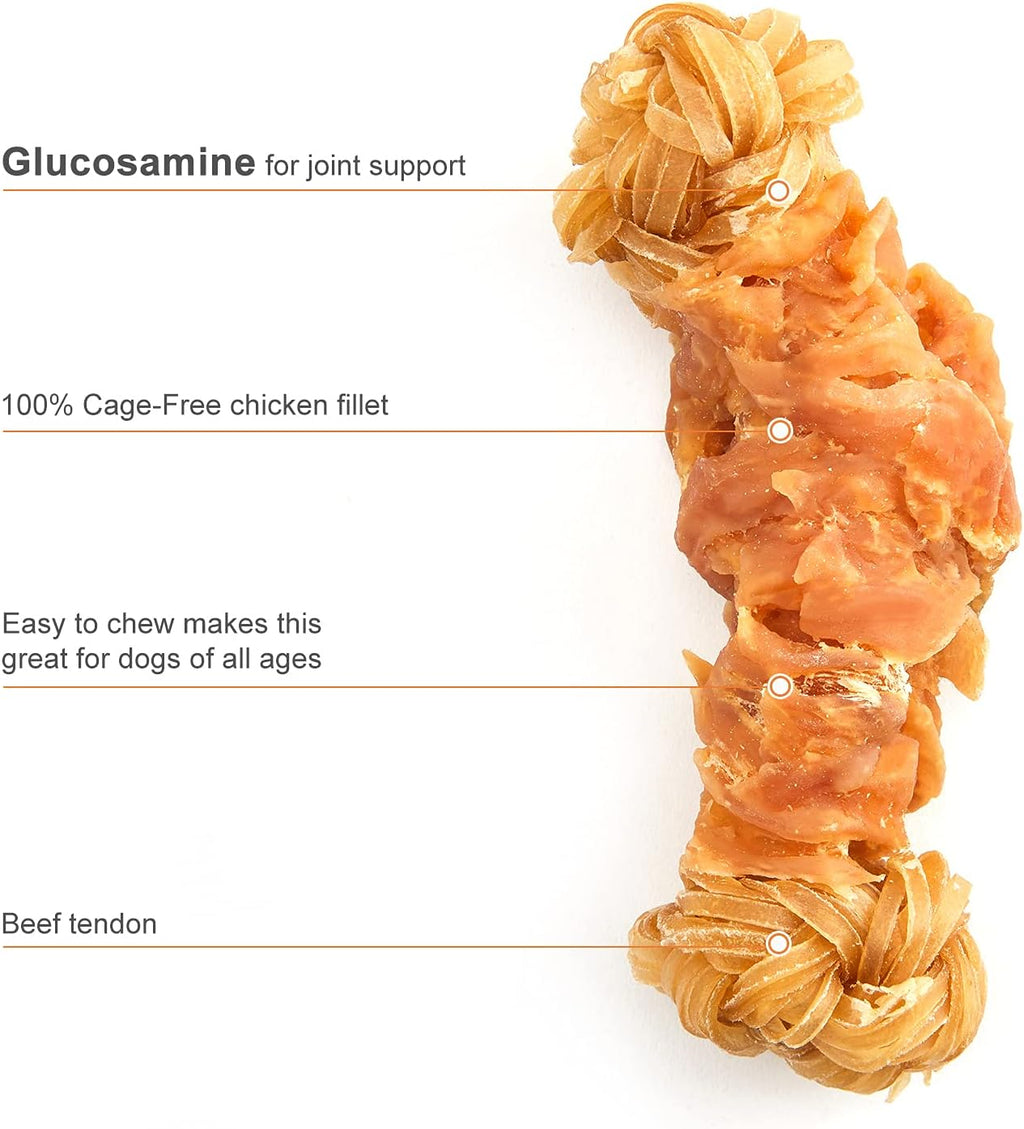 Jungle Calling Long Lasting Dog Chews for Medium Large Dogs, Chicken Wrapped Beef Tendon Braid Bones - Rawhide-Free Hip and Joint Support Treats with Glucosamine - Image 9