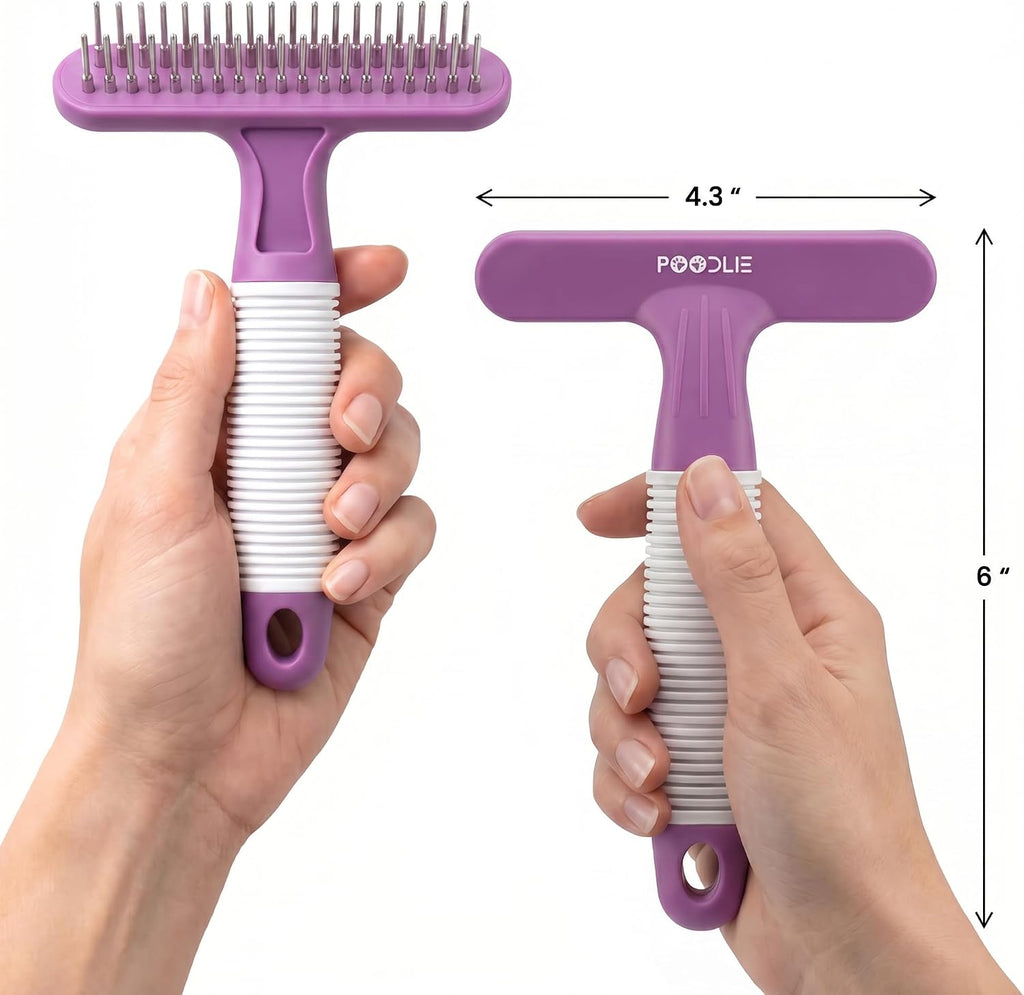 Undercoat rake for thick fur and mat removal