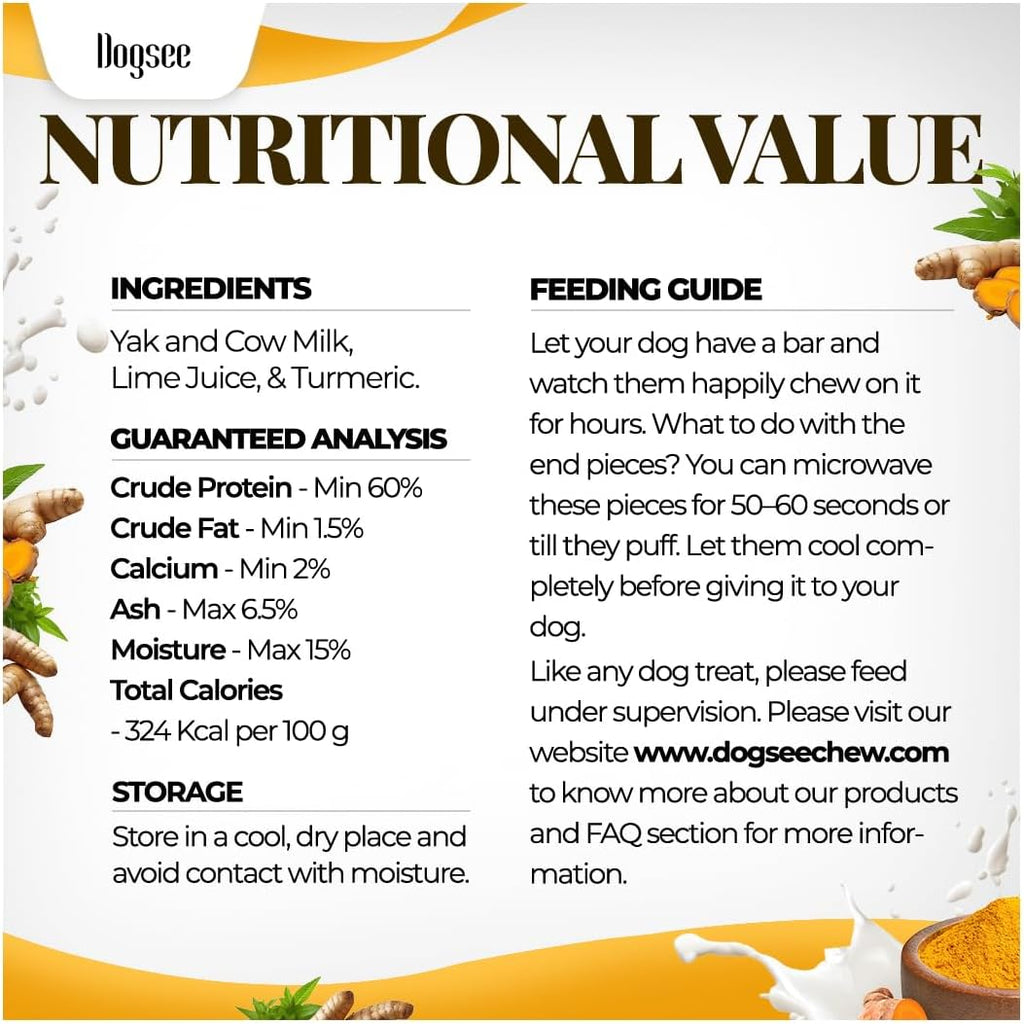 Healthy turmeric infused yak cheese chews for dogs