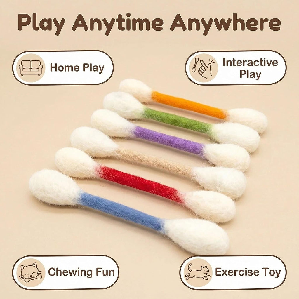 Natural felt kitty kicker toys infused with catnip by Heavenglow