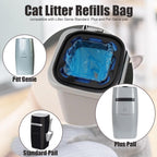 Blue alternative litter refill cartridges for cat disposal pails side view.