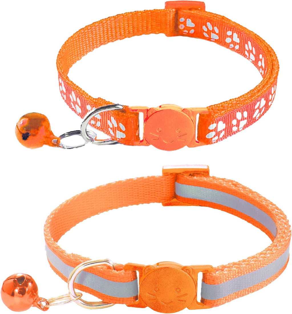 2 Pack Breakaway Cat Collars with Bells, Reflective Design and Claw Print Design, Safety Buckle, Adjustable 7.5-12.5 Inches for Kittens & Cats (Rose) - Image 14