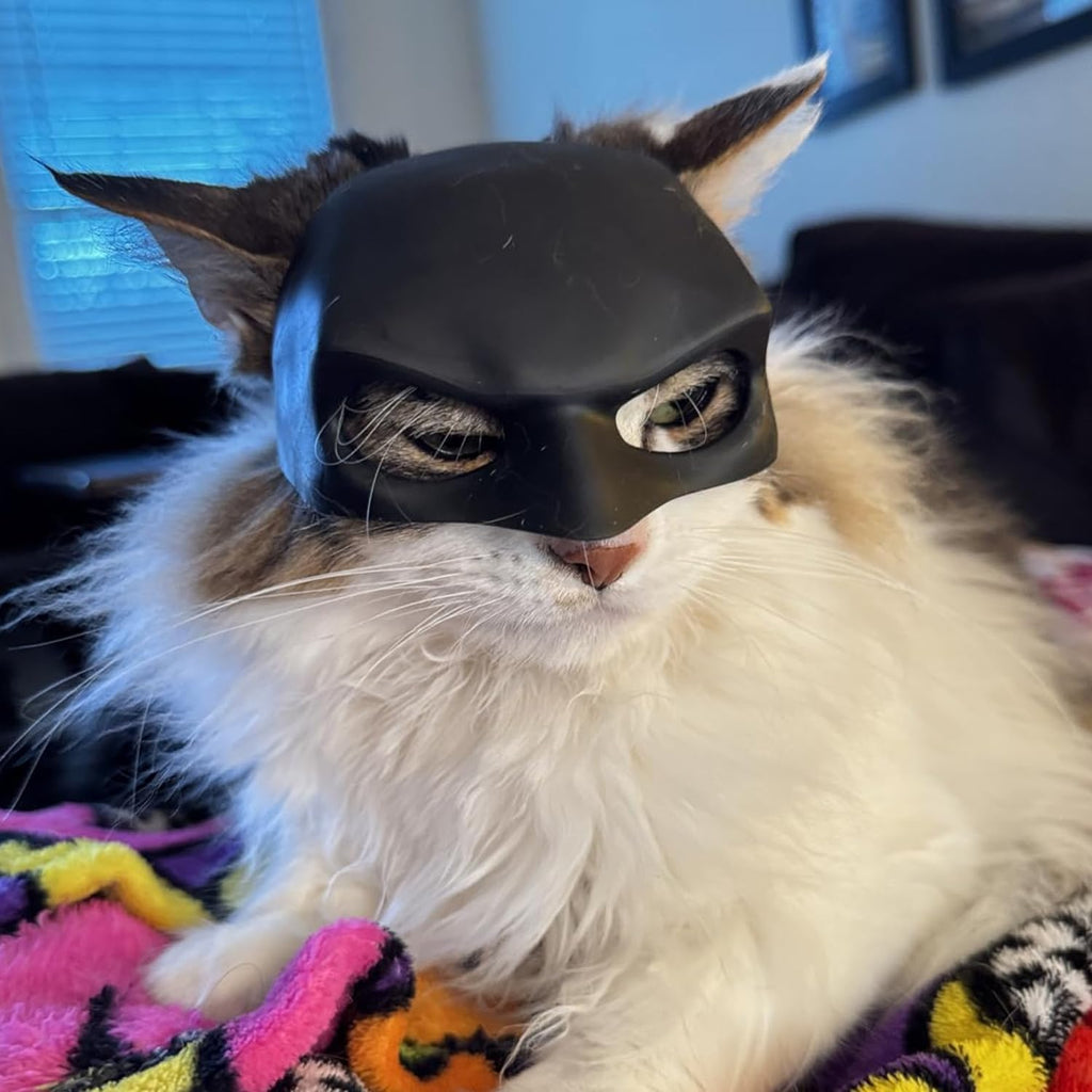 Close up of soft rubber cat bat mask texture