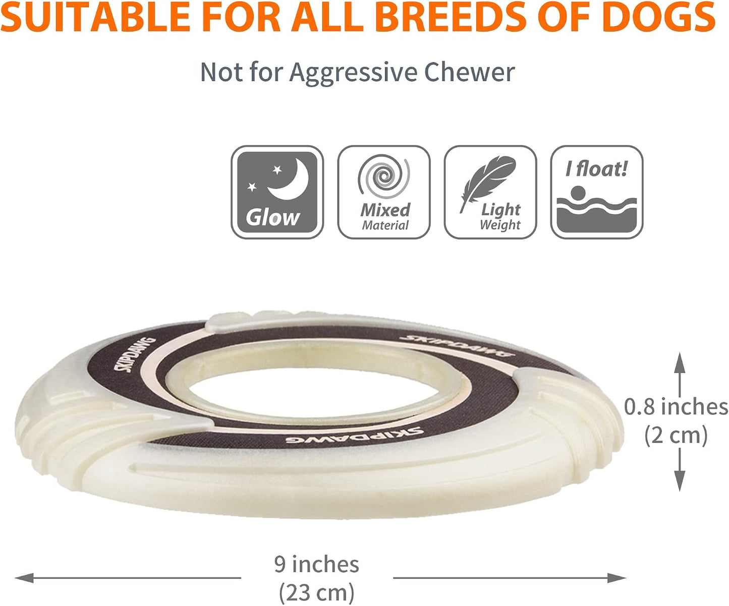 Dog playing with Skipdawg flying disc in outdoor setting