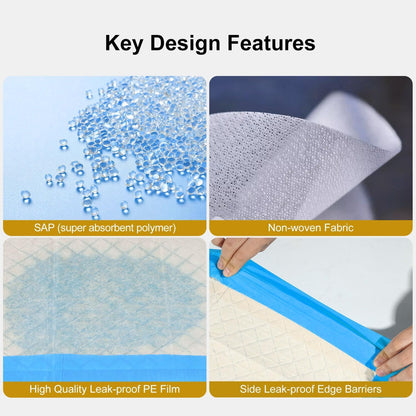 Gardner Pet leak proof puppy training pads five layer cross section details