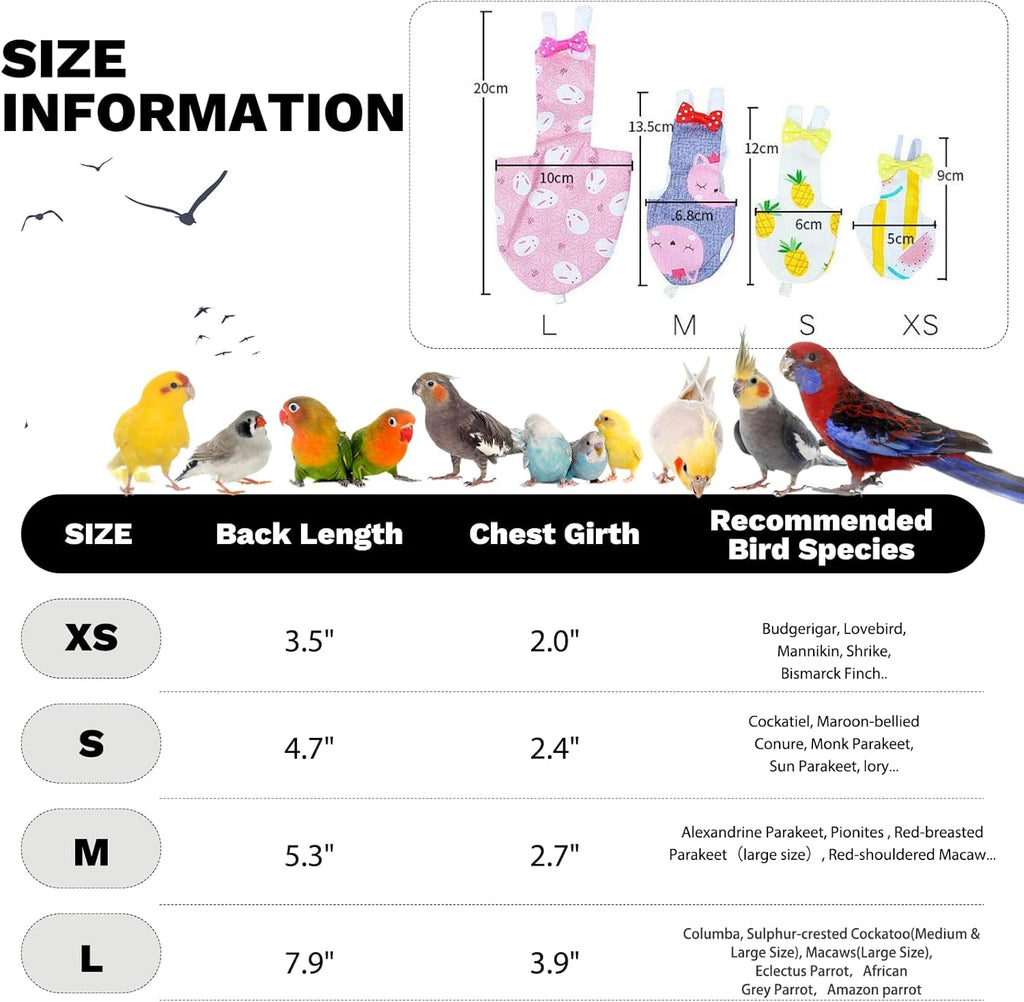 Packaging representation of QBLEEV bird diaper for small parakeets